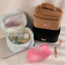 Soft Plush Large Capcity Makeup Bags for Women Daily Cosmetics Organzier Simple Style Tote Travel Toiletry Bag Sac A Main