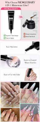 NICOLE DIARY 3D Nail Art Rhinestone Gel Sculpting gel Carvings & Shape Molding Flower Gel Semi Permanent Manicure Nail Art