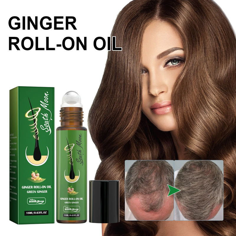 Ginger Dense Roll-On Oil Restore Hair Scalp Care Deeply Moisturize Nourishes Hair Roots, Solidifies Dense Hair Essential Oil