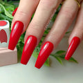 24Pcs Artificial Press On Fake Nail With Jelly Glue Super Long Ballerina Coffin False Nail DIY Wine Red Finger Tip Manicure Tool