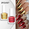 LILYCUTE 7ML 2PCS/SET Metallic Nail Polish Mirror Blue and Rose Gold Effect Varnish Semi-Permanent Nail Art Manicure Aupplies