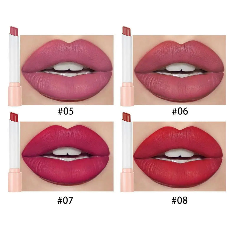 4 Matte Lipstick Kit Cigarette Smoke Tube Lip Gloss Long Lasting Waterproof Nude Red Lip 24 Hour Lip Tint Stain