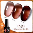 LILYCUTE 7ML Jelly Amber Gel Nail Polish Autumn Nail Art Bloom Leopard Pattern Nail Gel Semi Permanent UV Gel Polish Varnishes