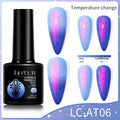 LILYCUTE 7ML Auroras Thermal Gel Nail Polish Brown Glitter Temperature Color Changing Semi Permanent Soak Off UV Nail Art Gel