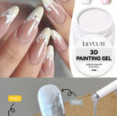 LILYCUTE 8ml 3D Painting Nail Gel White Black Color High Saturation Gradient Pat Multifunctional UV LED No Wipe Manicure Gel
