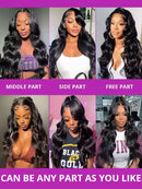 40 42 Inch Body Wave Human Hair Wigs 250% Density 13x6 HD Lace Front Human Hair Wig 5x5 Gluless Lace Closure Wig Preplucked