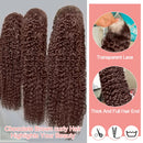 Deep Curly Human hair Wigs Chocolate Brown 13x4 13x6 Hd Lace Frontal Wig Colored Water Wave Lace Front Wig For Women 30 36 Inch