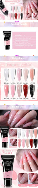 LILYCUTE 5Pcs/Set 10ml Quick Extension Nail Gel Kit Colorful Nail Gel Semi Permanent Soak Off UV Varnish Nail Art Manicure Set