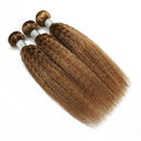 P4/27 Highlight Yaki Straight Human Hair Bundles 30 inch Ombre Brown Blonde Human Hair Bundles Brazilian Hair 1/3/4pcs Bundles