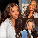 200 Density 30 38Inch Chocolate Brown Body Wave Human Hair Wigs Brazilian 13x6 HD Lace Frontal Wigs