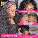 300% Density 13x6 Hd Transparent Deep Wave Lace Frontal Wig Brazilian Human Hair 13x4 Curly Lace Front Glueless Wigs For Women