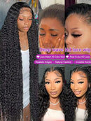 Water Wave 13x4 13x6 Lace Front Wigs Human Hair 250 Density Transparent Curly Wave Lace Front Wig 40 44 Inch Deep Wave For Women