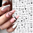 6PCS 3D Valentines Day Nail Art Sticker Lover Letter Cute Girl Cartoon Slider Full Wrap Stickers On Phone Nail Art Accessories