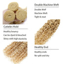 P27/613 Highlight Water Wave Bundles Human Hair Bundles 8 -30 Inch Wet and Wavy Ombre Honey Blonde Deep Curly Hair  1 3 4 Pcs