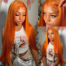 #350 Ginger Color Bone Straight Human Hair Bundles with HD Transparent Lace Frontal Closure And Bundles Virgin Hair Extensions