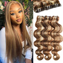 3 Tone 4/27/613 Straight Human Hair Bundles Body Wave Blonde Highlight Human Hair Bundles 13A Brazilian Virgin Hair Extensions