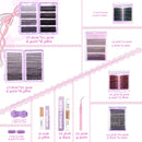 DlY Eyelash Extension Kit Mix Styles Large Capacity Manga Eye Individual Lashes Cluster D Curl With Lash Bond Lash Remove