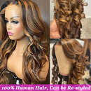 Highlight Body Wave Wigs Human Hair 13x6 HD Lace Frontal Wig Honey Blonde 13x4 Lace Front Wig For Women Glueless Wig Pre Plucked