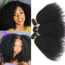 Afro Kinky Curly Human Hair Bundles 8-24 Inch Curly Weave 4C Unprocessed Virgin Afro Kinky Curl Extensions for Women Natural