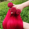 Colored Straight Virgin Human Hair Bundles Blue/Yellow/Red/Green Virgin Raw Hair Brazilian Weaving 1/2/3 Pcs Deals 10-30 Inches