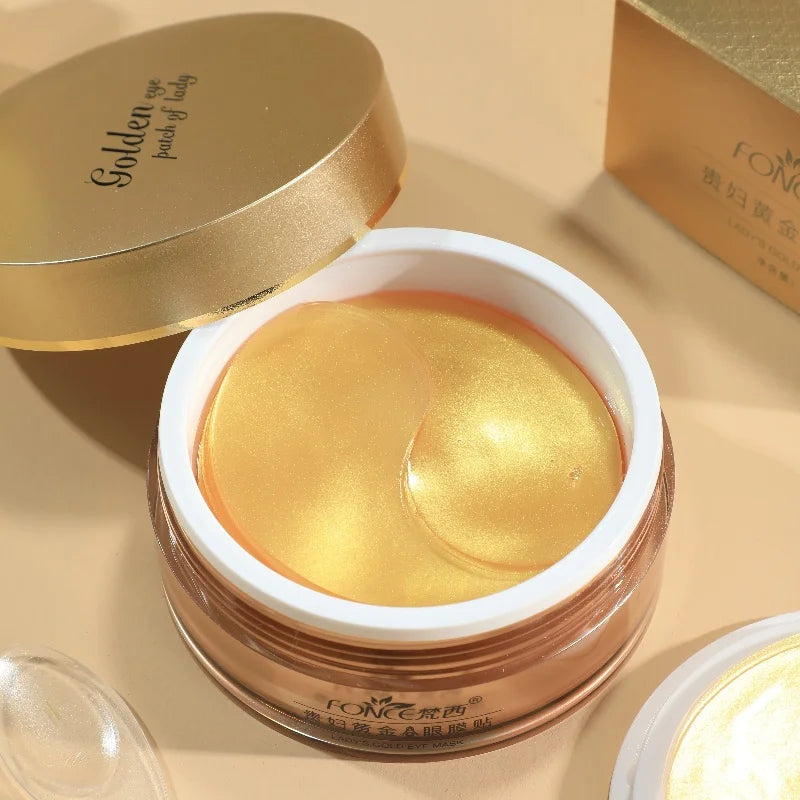 60pieces FONCE Women's Golden Moisturizing Eye Mask Patch, Moisturizing and Moisturizing,Easy to Absorb,Mild and Non Irritating