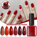 LILYCUTE 7ML Red Color Series Nail Gel DIY Nail Art Semi Permanent UV Gel Polish Long Lasting Design Manicure Supplies