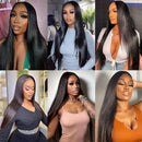 13x4 Bone Straight Transparent Lace Front Wig Human Hair 34 Inch Pre Plucked Lace Frontal Wigs Natural 180 Density For Women