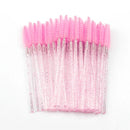New 5/25/50Pcs Wholesale Crystal Eyelashes Brush Applicator Eyelash Brushes Plastic Mascara Wand Lashes Extension Makeup Beauty