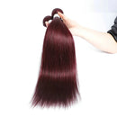 99J Dark Red Human Hair Bundles Straight Burgundy 30 Inch Brazilian Virgin Hair Extension Weave Human Hair Raw Bundles For Women