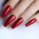 24Pcs Artificial Press On Fake Nail With Jelly Glue Super Long Ballerina Coffin False Nail DIY Wine Red Finger Tip Manicure Tool