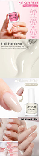 LILYCUTE 7ML Nail Care Polish Milky White Pink Strengthener Effect Long Lasting Care Polish Varnish Fast Drying No Need Lamp