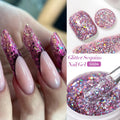 LILYCUTE 7ml Glitter Nail Gel Polish Shining Sparkling Semi Permanent Soak Off UV LED Gel Colorful Effect Gel Varnish DIY Nail
