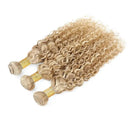 P27/613 Highlight Water Wave Bundles Human Hair Bundles 8 -30 Inch Wet and Wavy Ombre Honey Blonde Deep Curly Hair  1 3 4 Pcs
