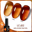 LILYCUTE 7ML Jelly Amber Gel Nail Polish Autumn Nail Art Bloom Leopard Pattern Nail Gel Semi Permanent UV Gel Polish Varnishes