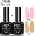 LNWPYH 2Pc Gel Nail Polish Kit Professional Glitter Nail Gel Polish Semi Permanent Soak Off UV Nail Art Gel Varnish Nail Art Set