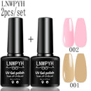 LNWPYH 2Pc Gel Nail Polish Kit Professional Glitter Nail Gel Polish Semi Permanent Soak Off UV Nail Art Gel Varnish Nail Art Set