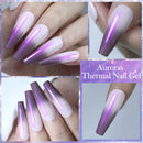 LILYCUTE 7ML Auroras Thermal Gel Nail Polish Purple Glitter Temperature Color Changing Semi Permanent Soak Off UV Nail Art Gel