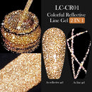 LILYCUTE 8pcs 5ML Metal Painting Reflective Glitter Liner Gel Nail Polish Sparkling French Line Gel Semi Permanent Nail Art