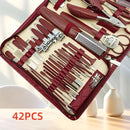 42pcs Professional Manicure & Pedicure Set | Stainless Steel Nail Clippers, Cuticle Nippers, Portable Travel Case, Beauty Tools