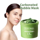 Korean Carbonic Acid Holy Basil Bubble Facial Mask Exfoliating Deep Cleansing Remove Blackhead Shrink Pore Oil Control Skin Care