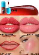 Mini Velvet Matte Lip Gloss Set, 4-Piece Non-Fading, Non-Stick Cup, Long-Lasting Fruit Scented Lip Tint, Smooth and Lightweight
