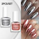 LILYCUTE 7ML 2PCS/SET Metallic Nail Polish Mirror Blue and Rose Gold Effect Varnish Semi-Permanent Nail Art Manicure Aupplies