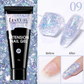 LILYCUTE 1Pc Quick Extension Gel Nail Nude Pink Glitter Building Acrylic Semi Permanent Soak Off UV LED Polish Nail Art Varnish
