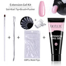 LILYCUTE 5Pcs/Set 15ml Quick Extension Nail Gel Kit Clear Acrylic Gel Semi Permanent Soak Off UV Varnish Nail Art Manicure Set