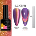 LILYCUTE 7ML Colorful Double Light Cat Magnetic Gel Nail Polish 9D Glitter Sparkling Rainbow Laser Soak Off Nail Art DIY Varnish