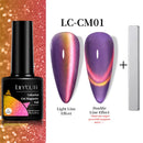 LILYCUTE 7ML Colorful Double Light Cat Magnetic Gel Nail Polish 9D Glitter Sparkling Rainbow Laser Soak Off Nail Art DIY Varnish