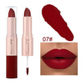 2 In 1 Double-ended Lipstick Lip Liner Pen Matte Pigment Non-stick Cup Skin Color 24H Lasting Waterproof Makeup Beauty Cosmetics