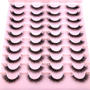 2023 New 20 pairs natural long 3D mink false eyelashes fake lashes makeup kit Mink Lashes extension eye lashes short eyelashes