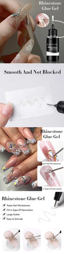 LILYCUTE 10ML Rhinestones Glue Line Gel Nail Polish Multifunction NO Wipe Super Strong Adhesive Nail Gem Glue For Nail Art