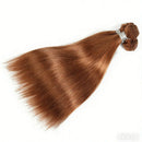 #30 Brown Bone Straight  Human Hair Bundles 18A Raw Brazilian Colored 1 2 3 4 Pcs Hair Weave Bundles Double Weft Extensions